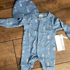 Newborn outfit with hat.